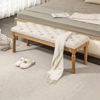 TRUUSK Zitbank, Gestoffeerde Bank Met Linnenlook, Houten Pot, Verzenden, Nieuw