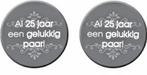 25-jarig jubileum set met buttons en folie ballonnen, Verzenden, Nieuw, Versiering, Geboorte of Huwelijk
