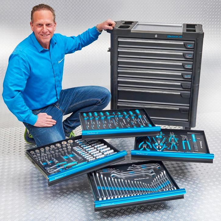 Datona Gereedschapswagen “tech-line” 80 cm + 153-delige, Doe-het-zelf en Verbouw, Gereedschapskisten, Nieuw, Ophalen of Verzenden