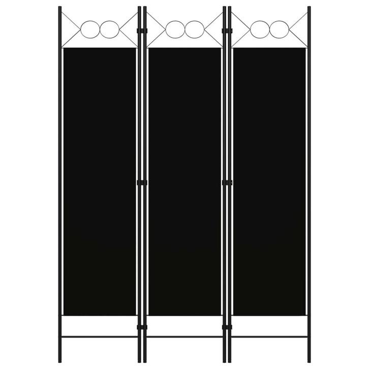 vidaXL Kamerscherm met 3 panelen 120x180 cm zwart, Huis en Inrichting, Woonaccessoires | Kamerschermen, Nieuw, Verzenden