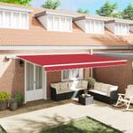 vidaXL Handmatige Inklapbare Luifel met LED Rood 500x300 cm, Tuin en Terras, Zonneschermen, Verzenden, Nieuw