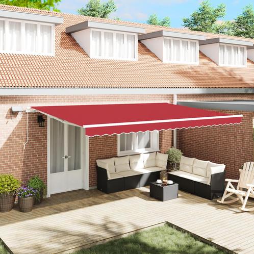 vidaXL Inklapbare Luifel with Rood 500 × 300 cm Rood, Tuin en Terras, Zonneschermen, Nieuw, Verzenden