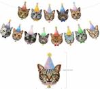 Poezen slinger Happy Birthday Cats XL, Nieuw, Verzenden