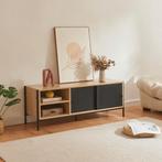 TV meubel Tysnes 120x40x45 cm eikenkleurig en zwart [en.casa, Huis en Inrichting, Kasten | Televisiemeubels, Verzenden, Nieuw
