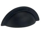 Komgreep Schelp Mat Zwart 64 mm, Ophalen of Verzenden, Nieuw