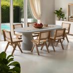 Houten stoel Lizzy met Weens vlechtwerk in boho-stijl - lich, Huis en Inrichting, Stoelen, Verzenden, Nieuw