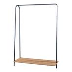 [en.casa] Kledingrek Ørbæk 144x100x35 cm zwart en houtkleuri, Huis en Inrichting, Kasten | Kledingkasten, Verzenden, Nieuw