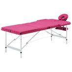 vidaXL Massagetafel inklapbaar 3 zones aluminum roze, Sport en Fitness, Massageproducten, Verzenden, Nieuw