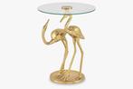 Side table WILDLIFE CRANE 55cm gold - 44832, Ophalen of Verzenden, Nieuw