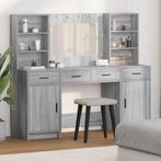 vidaXL Toilettafel Set met lade 3 pcs Grijs sonoma Bewerkt, Verzenden, Nieuw