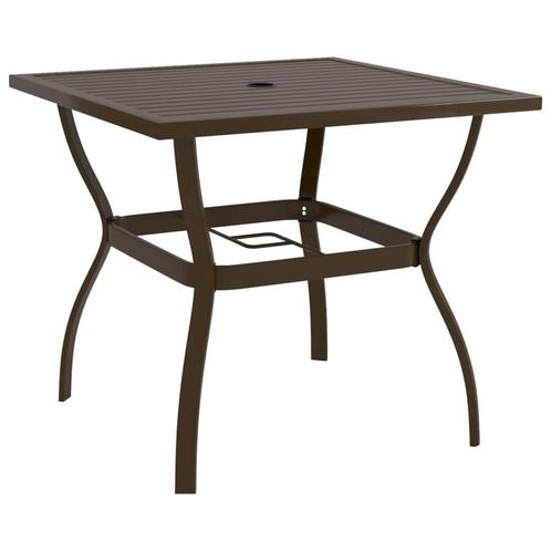 vidaXL Tuintafel 81,5x81,5x72 cm staal bruin, Tuin en Terras, Tuintafels, Nieuw, Metaal, Verzenden