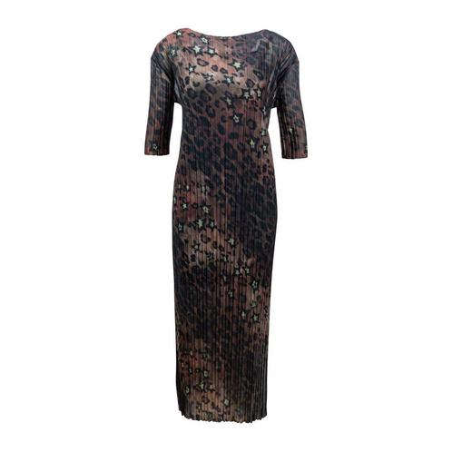 Frogbox • bruine geplooide midi jurk • 38, Kleding | Dames, Jurken, Bruin, Nieuw, Maat 38/40 (M), Verzenden