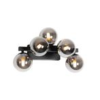 Moderne wandlamp zwart met smoke glas 5-lichts - Bianca, Huis en Inrichting, Nieuw, Glas, Art Deco