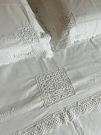 Laken (3) - 270 cm - 235 cm - wit op wit, Antiek en Kunst, Antiek | Kleden en Textiel