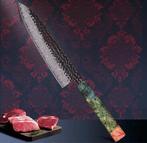 Keukenmes - Acier de Damas, Staal, Carbon, Hout, Hars -, Antiek en Kunst