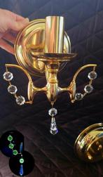 Wandlamp (2) - Vlinder - Messing - Vintage UV-reactief, Antiek en Kunst