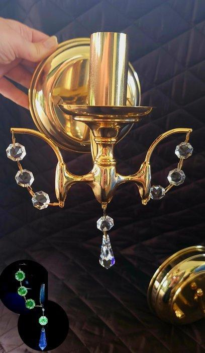 Wandlamp (2) - Vlinder - Messing - Vintage UV-reactief, Antiek en Kunst, Curiosa en Brocante