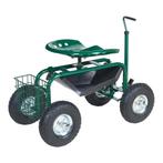 Tuinkruk Casarano met wielen verrijdbare kruk 80,5x45x46-55, Tuin en Terras, Verzenden, Nieuw