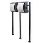 Dubbele Standaard Brievenbus - Donkergrijs / Lichtgrijs, Tuin en Terras, Brievenbussen, Verzenden, Nieuw
