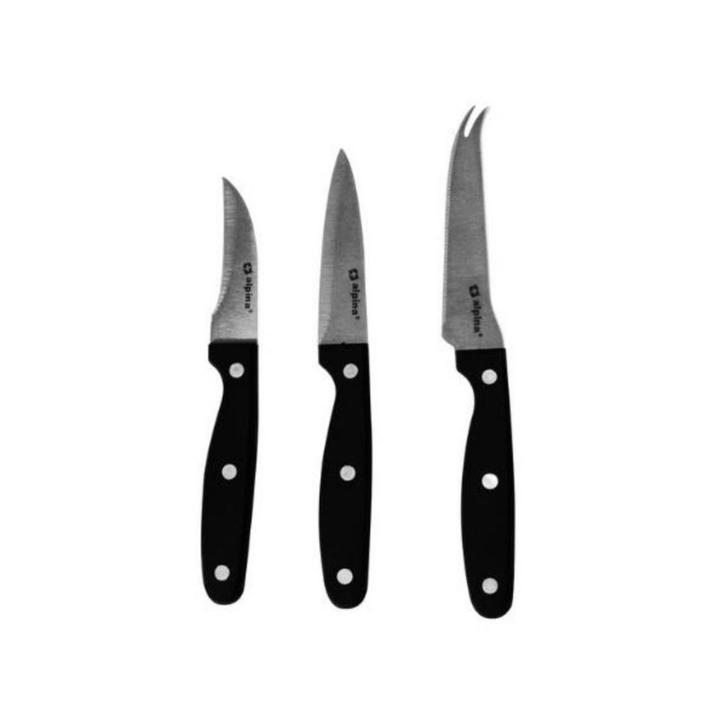 Alpina Luxe messenset - RVS - zwart - 3-delig - vaatwasse..., Huis en Inrichting, Keuken | Keukenbenodigdheden, Nieuw, Ophalen of Verzenden