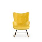 Aemely® Schommelstoel Steerne - Geel Velvet, Blank Hout, Ophalen of Verzenden, Nieuw, Stoel(en)