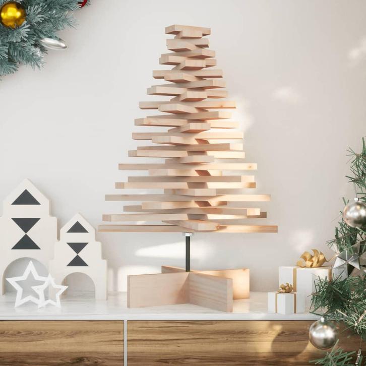 vidaXL Kerstdecoratie kerstboom 80 cm massief grenenhout, Diversen, Kerst, Nieuw, Verzenden