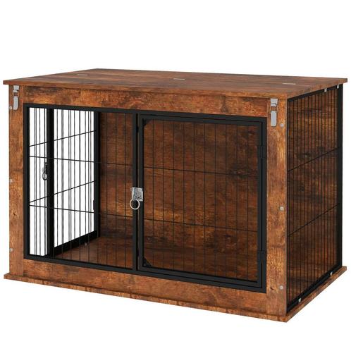 TRUUSK Hondenkooi Meubel, Hondenbox Met 2 Afsluitbare Deuren, Dieren en Toebehoren, Honden-accessoires, Nieuw, Verzenden