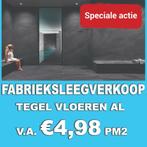 FABRIEKSLEEGVERKOOP! Grijze vloertegels v.a. 4,98 pm2!, Nieuw, Grijs, Overige typen, 75 m² of meer