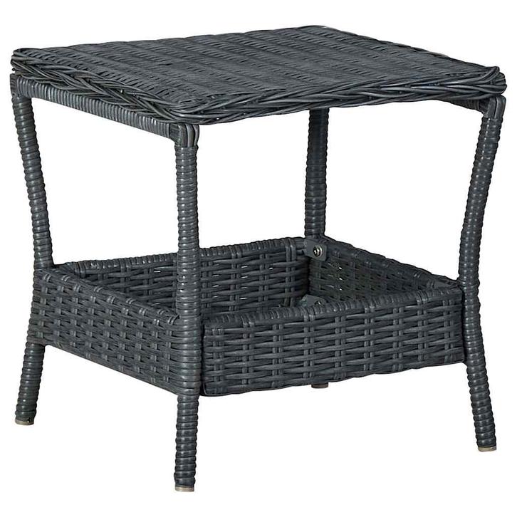 vidaXL Tuintafel 45x45x46,5 cm poly rattan donkergrijs, Tuin en Terras, Tuintafels, Nieuw, Verzenden
