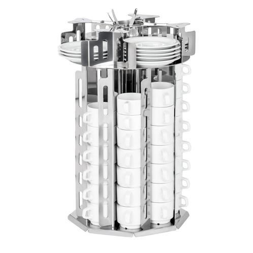 GGM Gastro | Kop & schotel dispenser - Roterend - Chroom |, Huis en Inrichting, Keuken | Bestek, Verzenden