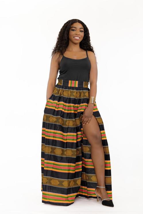 Afrikaanse print maxi rok - Zwarte Pan Afrika Kente, Kleding | Dames, Rokken, Nieuw, Ophalen of Verzenden