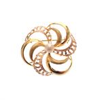 Bicolor gouden broche met parel | Vintage/antiek (rozen), Sieraden, Tassen en Uiterlijk, Broches, Gebruikt, Overige kleuren, Ophalen of Verzenden