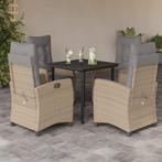 vidaXL 5-delige Tuinset met kussens poly rattan gemengd, Tuin en Terras, 4 zitplaatsen, Nieuw, Tuinset, Verzenden
