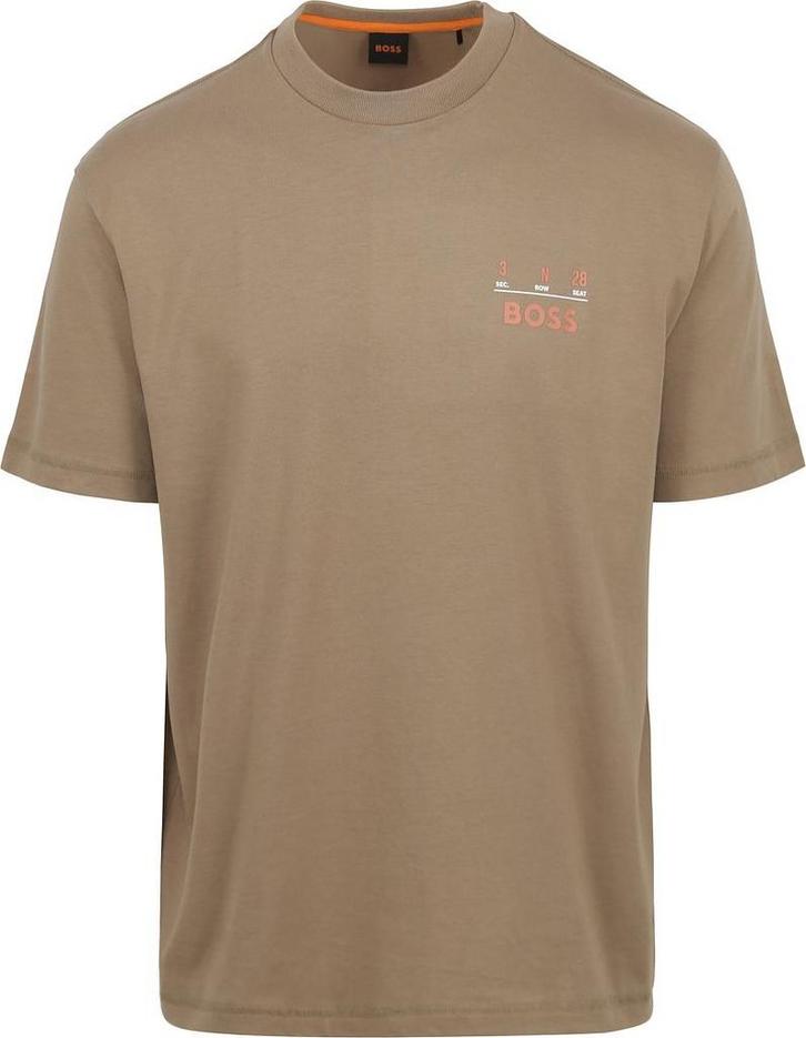 BOSS T-shirt Backprint Lichtbruin maat 4XL Heren, Kleding | Heren, T-shirts, Bruin, Nieuw, Verzenden