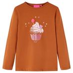 vidaXL Kindershirt met lange mouwen 116 cognackleurig, Verzenden, Nieuw