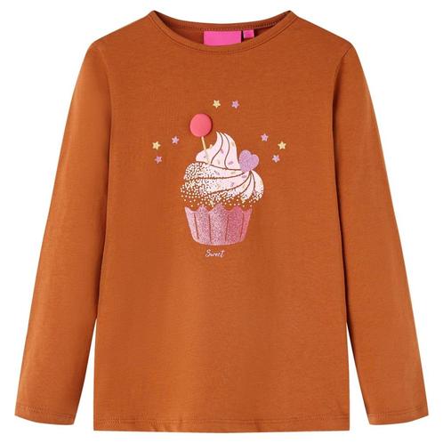 vidaXL Kindershirt met lange mouwen 116 cognackleurig, Kinderen en Baby's, Kinderkleding | Overige, Nieuw, Verzenden