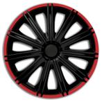 4-Delige Wieldoppenset Nero R 16-inch zwart/rood, Nieuw, Verzenden