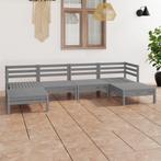vidaXL 6-delige Loungeset massief grenenhout grijs, Verzenden, Nieuw, Loungeset