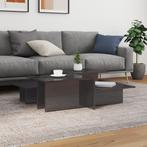 vidaXL Salontafels 2 st bewerkt hout hoogglans grijs, Huis en Inrichting, Tafels | Salontafels, Verzenden, Nieuw, 50 tot 100 cm