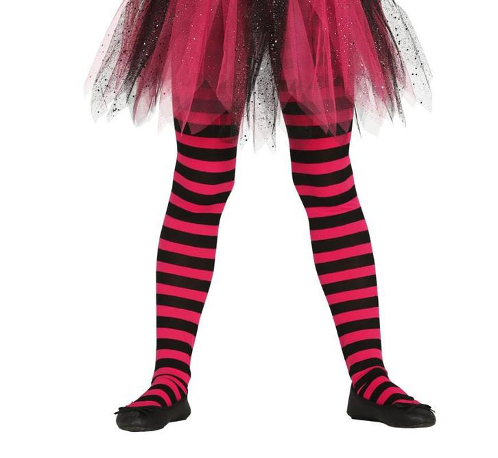 Halloween Maillot Kind Zwart Roze Gestreept, Hobby en Vrije tijd, Feestartikelen, Nieuw, Verzenden