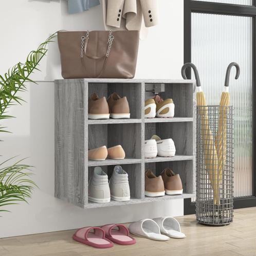 vidaXL Schoenenkast 52,5x30x50 cm grijs sonoma eikenkleurig, Huis en Inrichting, Kasten | Overige, Nieuw, Verzenden