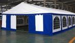 Premium Partytent PVC 4x10x2 mtr in Wit-Blauw (4x10 meter), Tuin en Terras, Partytenten, Verzenden, Nieuw, 2 meter of meer, Partytent