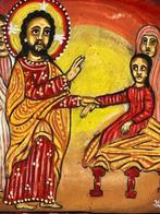 Old Ethiopian coptic leather Paintings - Ethiopia. (Zonder, Antiek en Kunst