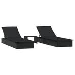 Luxe Ligbedden Set - Tweedekansje met Tafel - OP=OP, Tuin en Terras, Ophalen of Verzenden, Nieuw, Rotan, Verstelbaar