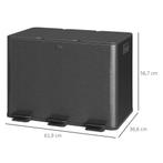 Prullenbak Met 3 X 20 L Vakken, Deodorant-deksel, Vingerafdr, Verzenden, Nieuw