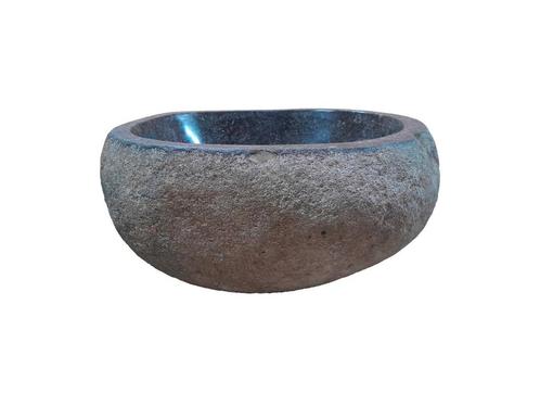 Natuurstenen waskom | 31 × 29 × 15 cm | Riviersteen, Doe-het-zelf en Verbouw, Sanitair, Nieuw, Verzenden