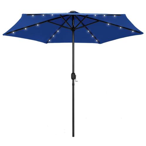 vidaXL Parasol met LED-verlichting en aluminium paal 270 cm, Tuin en Terras, Parasols, Nieuw, 2 tot 3 meter, Verzenden