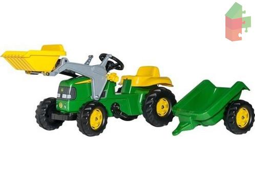 Rolly Toys Kid John Deere Traptrekker Met Aanhanger + Voo..., Kinderen en Baby's, Speelgoed | Buiten | Voertuigen en Loopfietsen