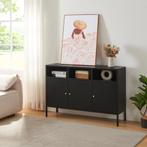 Commode Janakkala dressoir 119x35x80 cm zwart [en.casa], Huis en Inrichting, Verzenden, Nieuw