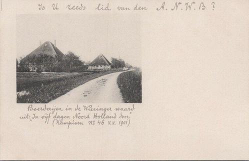 WIERINGER WAARD - Boerderijen in de Wieringerwaard, uit: ..., Verzamelen, Ansichtkaarten | Nederland, Verzenden